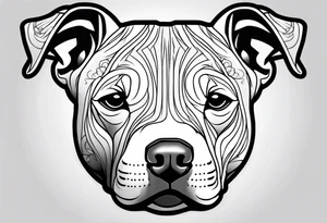 white pitbull pointed ears tattoo idea