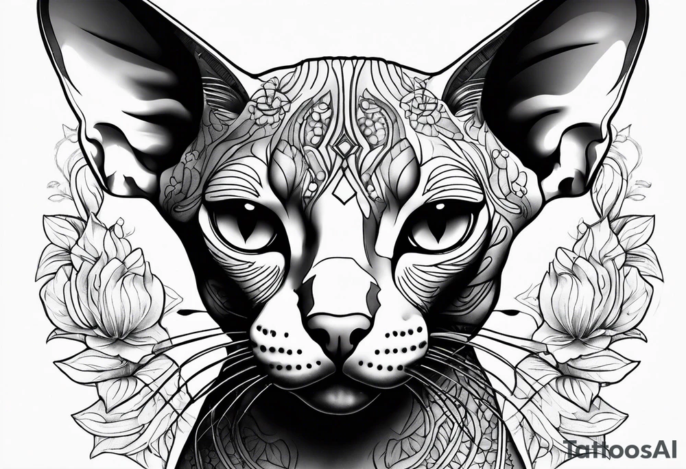 sphynx cat tattoo idea