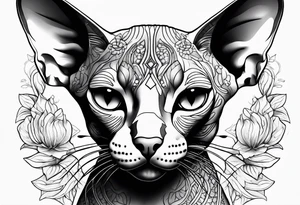 sphynx cat tattoo idea