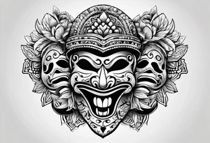 Laughing mask Mexican style tattoo idea