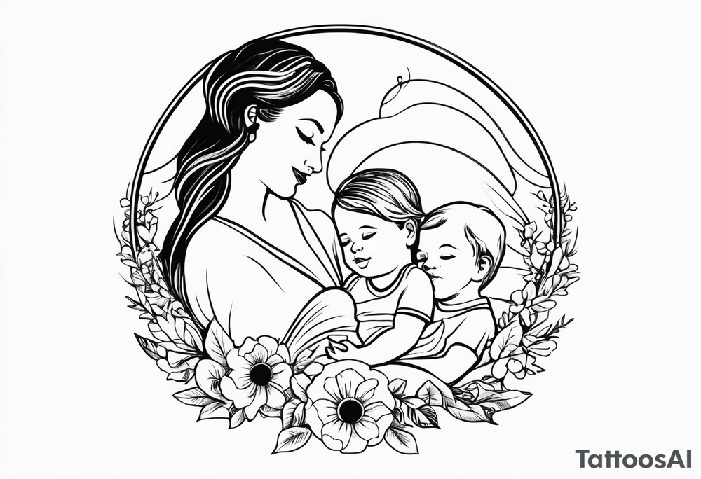 A mothers love for her kids tattoo idea