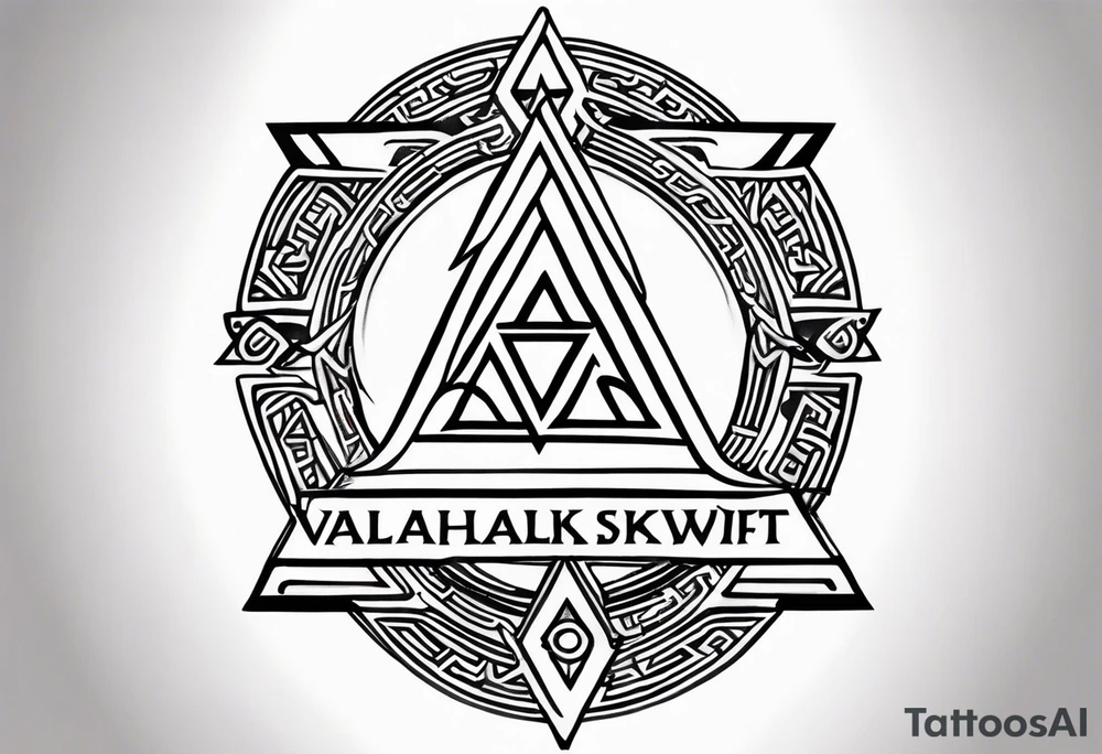 Valhalla 
valknut sword axe tattoo idea