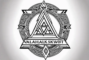 Valhalla 
valknut sword axe tattoo idea