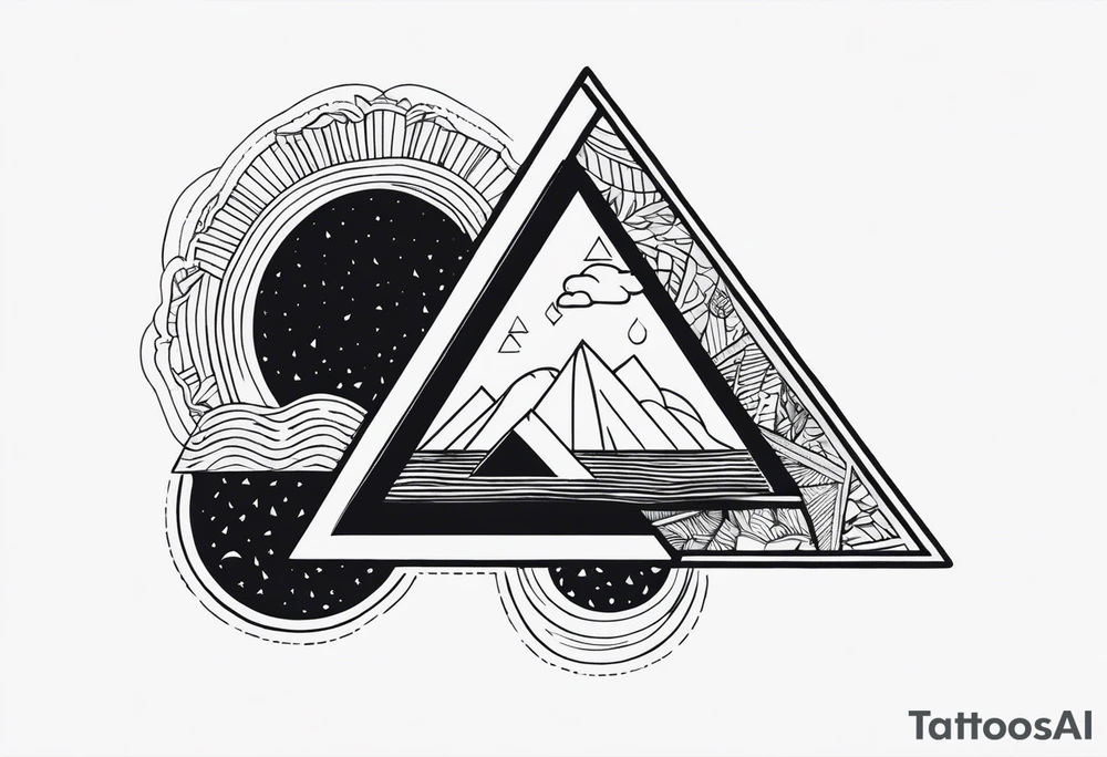 guam theme, modern, minimalist, triangle border tattoo idea