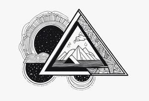 guam theme, modern, minimalist, triangle border tattoo idea