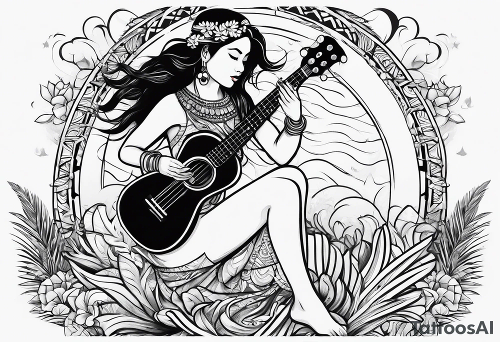 vahine dance with ukulele tattoo idea