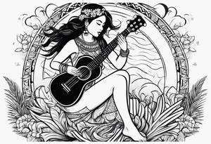 vahine dance with ukulele tattoo idea