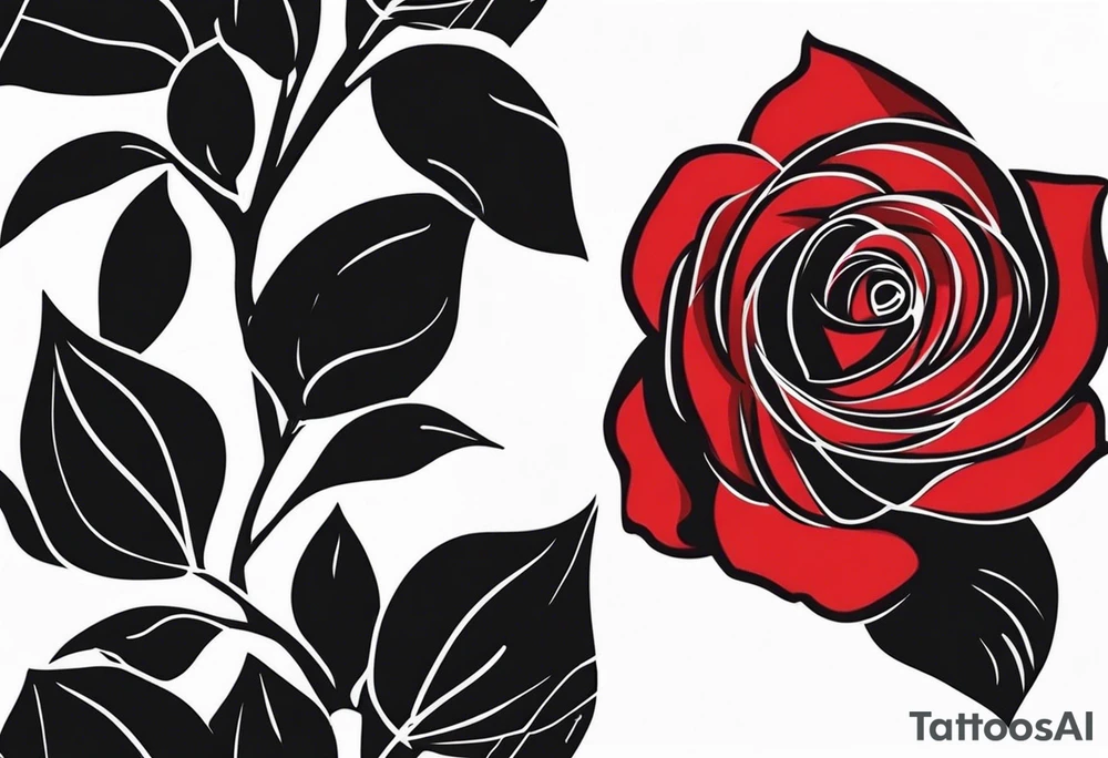 single red rose, black background tattoo idea