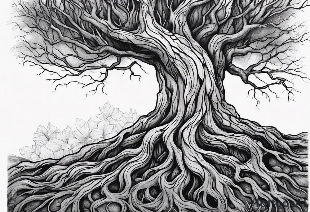 tree roots tattoo idea