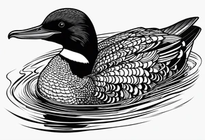 native loon swimming tattoo idea