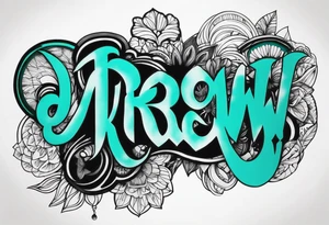 The name Drew with teal tattoo idea