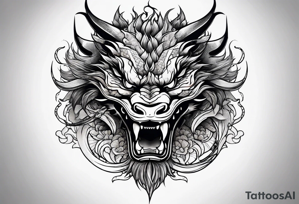 Chinese dragon on arm tattoo idea