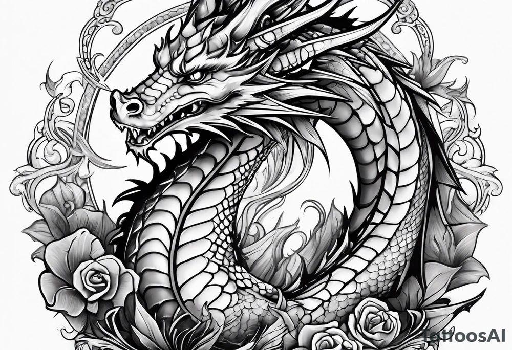 cute dragon tattoo idea