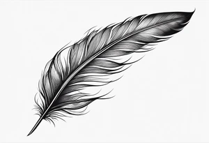 Feather small fineline hidden J tattoo idea