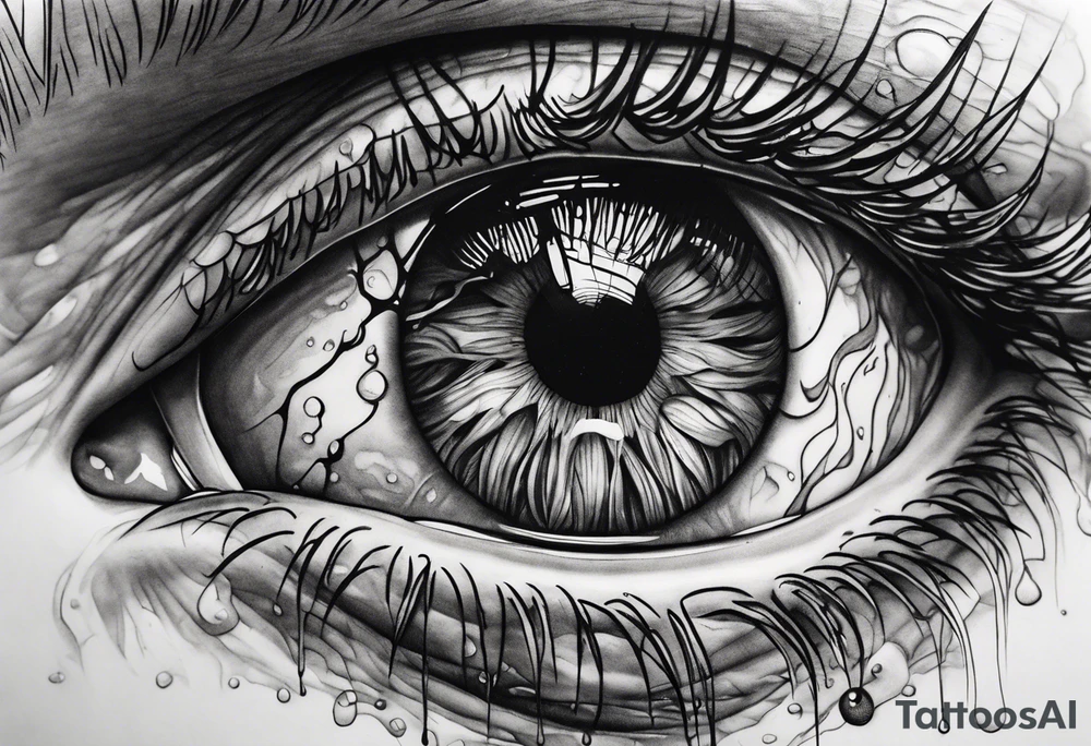 Eyeball melting tattoo idea