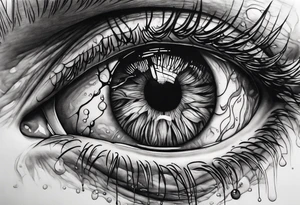 Eyeball melting tattoo idea