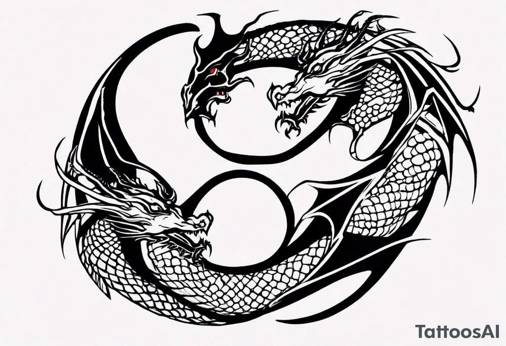 two dragons twirling to make a central yin yang tattoo idea two dragons twirling to make a central yin yang tattoo idea