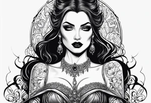 Gothic vampire lady tattoo idea