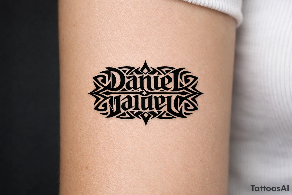 daniel valerie ambigram tattoo idea