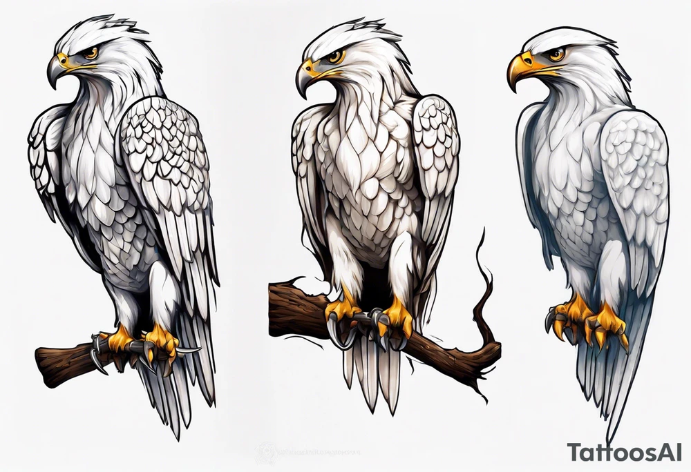 A white hawk as a warrior tattoo idea