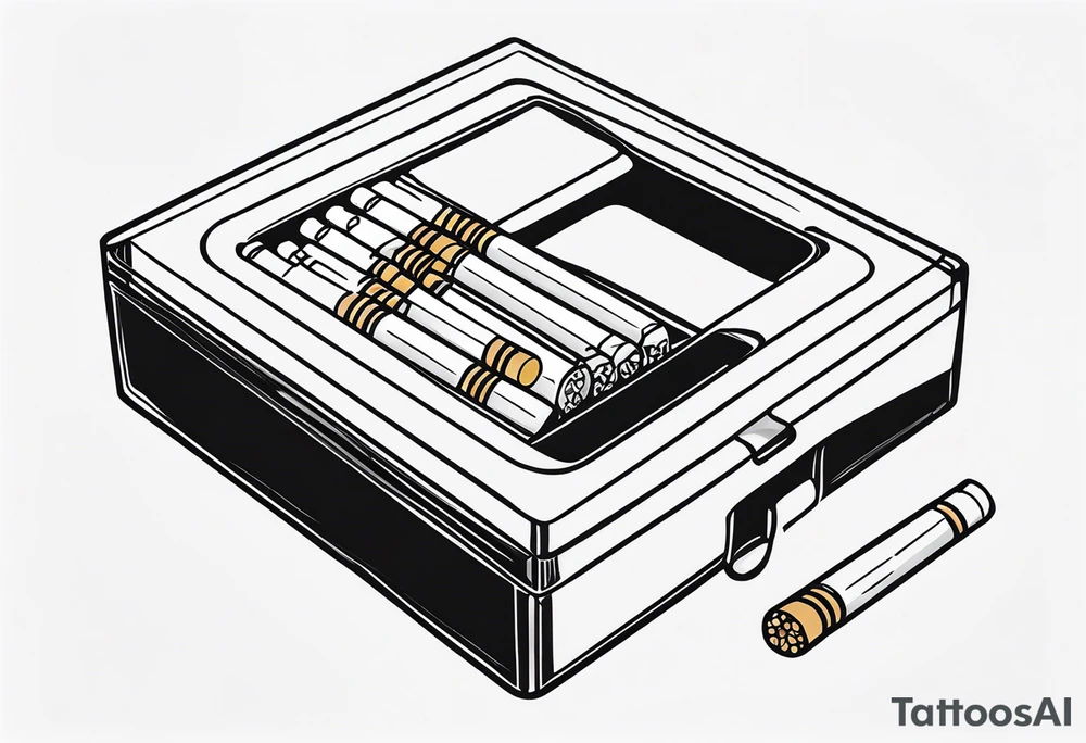 cigarettes box tattoo idea