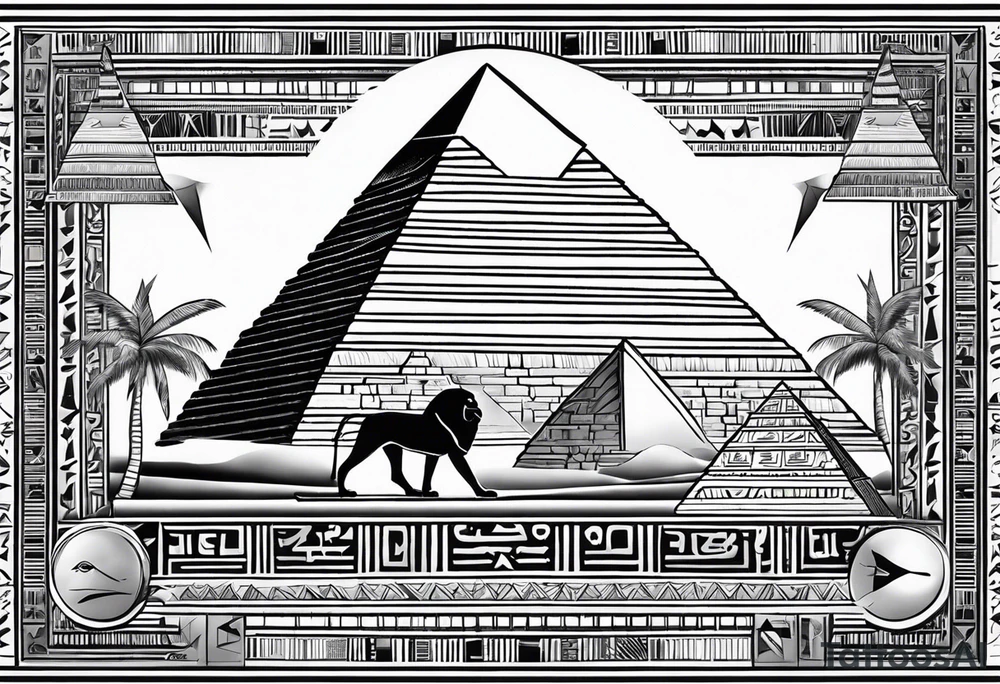 Ancient advanced Egyptian civilization including hieroglyphics spelling Barry tattoo idea