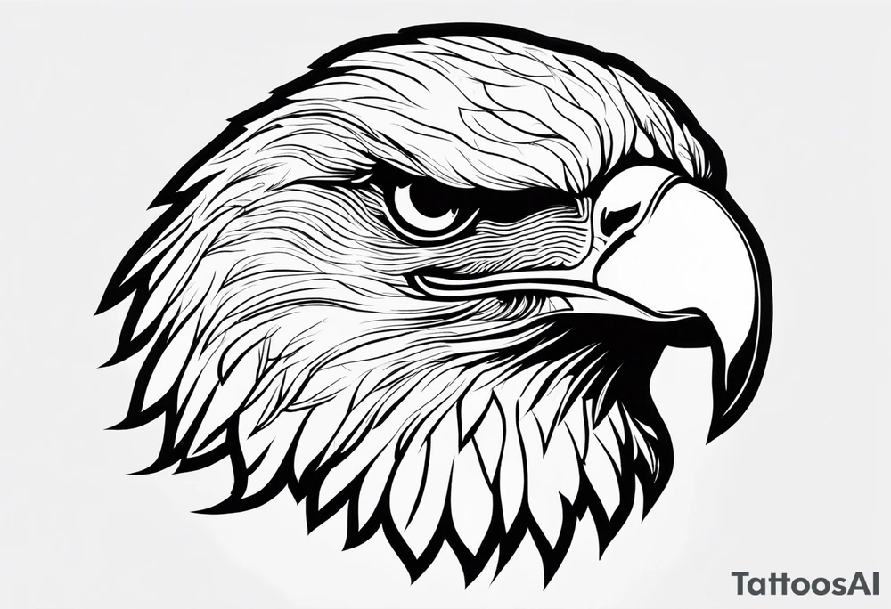 realistic eagle full body  sit face front tattoo idea