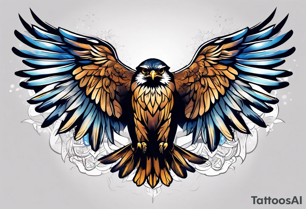 Falcon wings tattoo idea