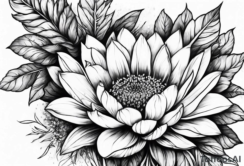 flower fire for a male tattoo tattoo idea