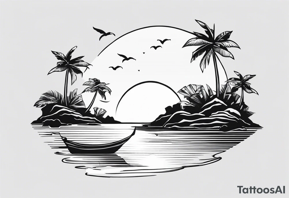 Tropical islands tattoo idea