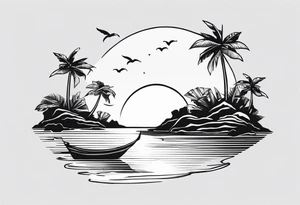 Tropical islands tattoo idea
