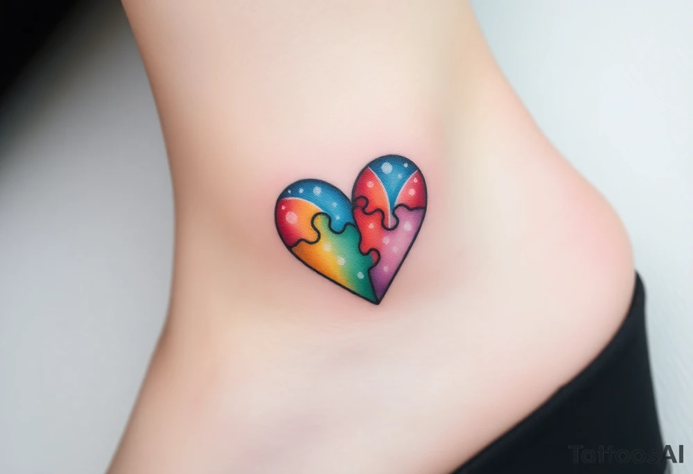 autism heart puzzle shape symbol tattoo idea