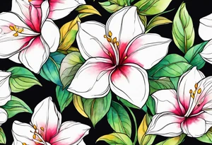abstract mandevilla flowers on a vine tattoo idea