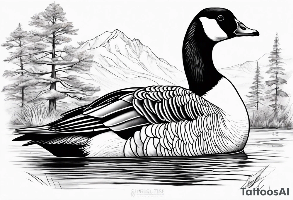 canadian goose mystical Background tattoo idea
