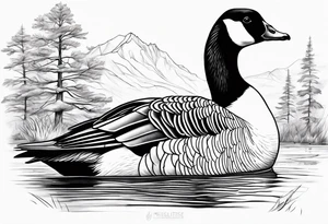 canadian goose mystical Background tattoo idea