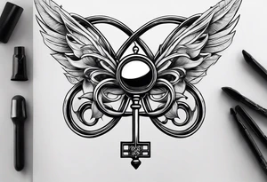 Infinity symbol with locking key tattoo idea