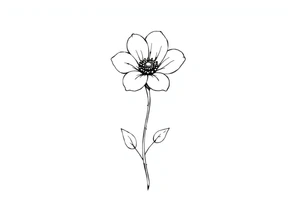 Flower with stem that reads fuck off tattoo idea