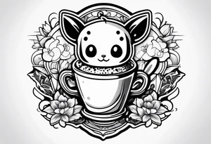 super cute anime boba tea tattoo idea