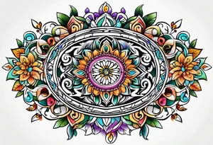 Oval vines, wrapping mandala tattoo idea