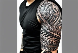 Tribal arm sleeve tattoo idea