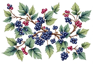 American traditional style Blackberry vine tattoo idea