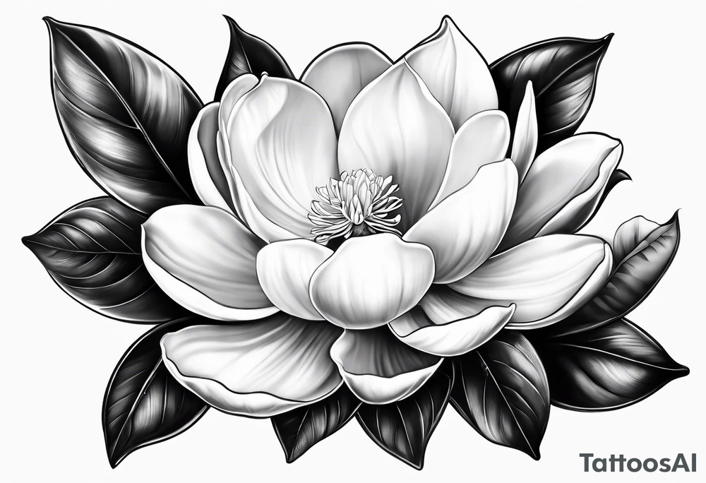 Southern magnolia tree tattoo idea