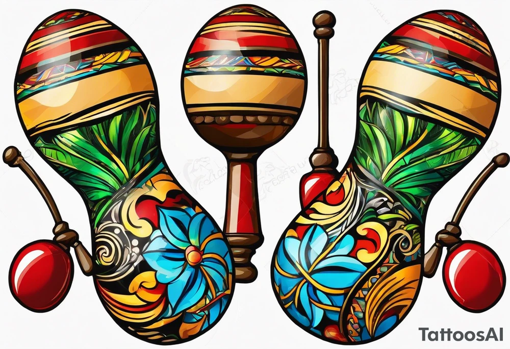 Two Cuban shaking maracas. tattoo idea