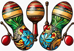 Two Cuban shaking maracas. tattoo idea