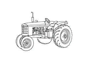 feminine tractor fine line tattoo idea