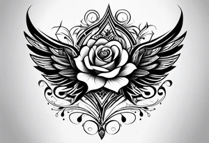 forearm tattoo
tribal wing includin a rose tattoo idea