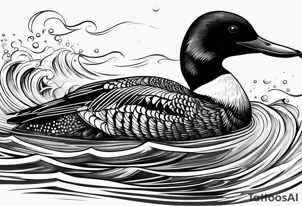 Loon diving tattoo idea