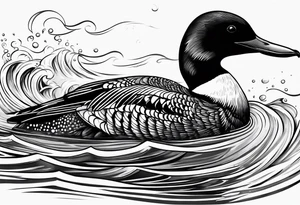 Loon diving tattoo idea