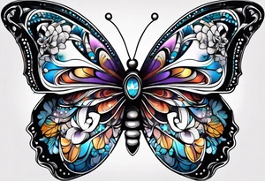 Butterfly with star tattoo idea