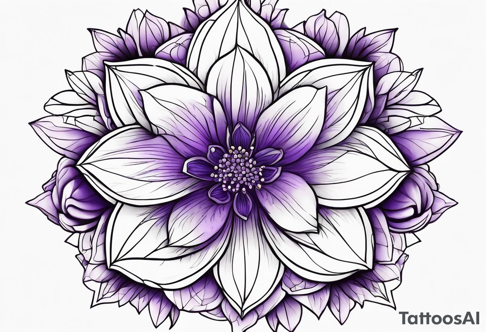 violet flower tattoo idea